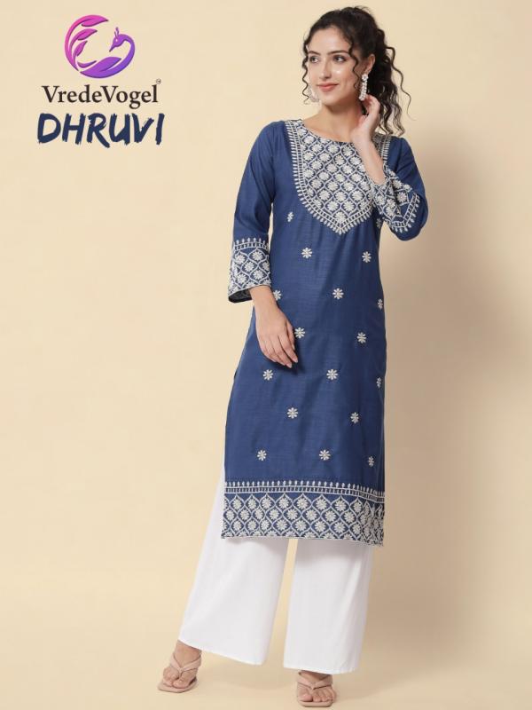 VredeVogel-Dhruvi Cotton Work Designer Exclusive Kurti collection